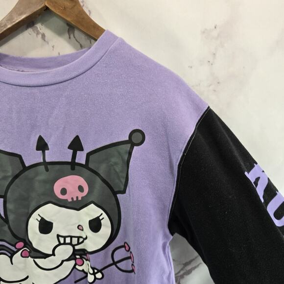 Kuromi Sanrio Sweatshirt Women Small Purple Crew Pullover Hello Kitty Hot Topic - Picture 8 of 9